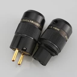 24K Gold Plated Schuko EU Power Plug IEC C13 Connector High End HIFI Audio AC Mains Plug Brass For Amplifier DAC