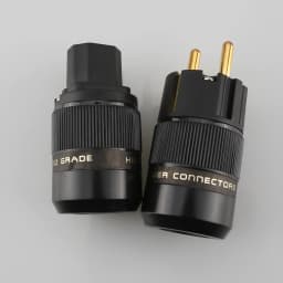24K Gold Plated Schuko EU Power Plug IEC C13 Connector High End HIFI Audio AC Mains Plug Brass For Amplifier DAC