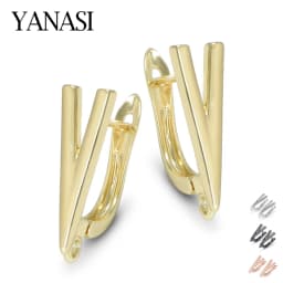 DIY Brass Earrings Hooks Jewellery Findings for Woman Trendy Letter V Shape Accessories