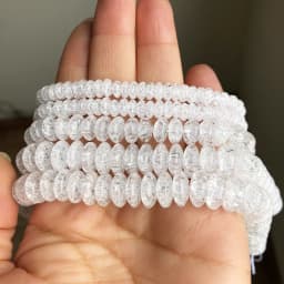 6 8 10mm White Snow Cracked Crystal Beads Round Rondelle Loose Spacer Beads For Jewelry DIY Bracelet Accessories 15''Inches