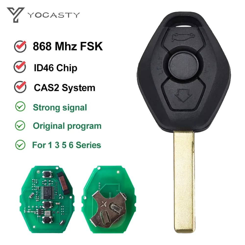 YOCASTY CAS2 CAS 2 Remote Key Replacement 2 Track For BMW 1 E87 3 E46 5 E60 E61 6 E63 E64 Series X5 E70 5WK49125 5WK49147