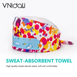 Flower and cartoon print Scrub Hat Beauty Salon Nurse Cap Lab Pet Shop Button scrub hats for women medico nursing accessories