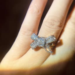 Milangirl HOT filled Sparkling Big Bow Knot Stackable Ring Micro Pave CZ for Women Valentine's Day Jewelry