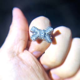 Milangirl HOT filled Sparkling Big Bow Knot Stackable Ring Micro Pave CZ for Women Valentine's Day Jewelry