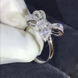 Milangirl HOT filled Sparkling Big Bow Knot Stackable Ring Micro Pave CZ for Women Valentine's Day Jewelry