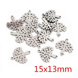 20pcs No Fade 316 Stainless Steel Double Loops Star Tree Heart Cute Charms Pendant DIY Jewelry Findings for Necklace Bracelet