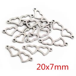 20pcs No Fade 316 Stainless Steel Double Loops Star Tree Heart Cute Charms Pendant DIY Jewelry Findings for Necklace Bracelet