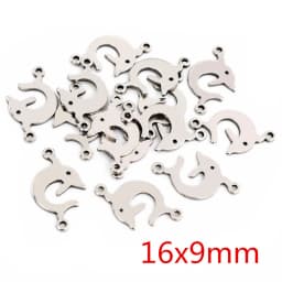 20pcs No Fade 316 Stainless Steel Double Loops Star Tree Heart Cute Charms Pendant DIY Jewelry Findings for Necklace Bracelet