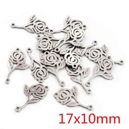 20pcs No Fade 316 Stainless Steel Double Loops Star Tree Heart Cute Charms Pendant DIY Jewelry Findings for Necklace Bracelet