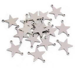 20pcs No Fade 316 Stainless Steel Double Loops Star Tree Heart Cute Charms Pendant DIY Jewelry Findings for Necklace Bracelet