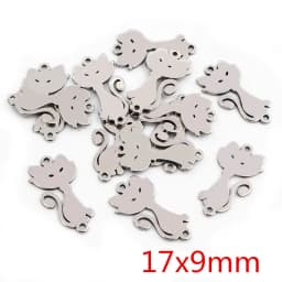 20pcs No Fade 316 Stainless Steel Double Loops Star Tree Heart Cute Charms Pendant DIY Jewelry Findings for Necklace Bracelet