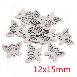 20pcs No Fade 316 Stainless Steel Double Loops Star Tree Heart Cute Charms Pendant DIY Jewelry Findings for Necklace Bracelet
