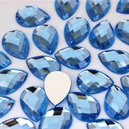 Cong Shao 50pcs 13*18mm Colorful Acrylic Rhinestone Flat Back Drop Shape Stones And Crystals Clothing Crafts Accessories WC318