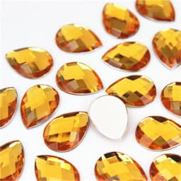 Cong Shao 50pcs 13*18mm Colorful Acrylic Rhinestone Flat Back Drop Shape Stones And Crystals Clothing Crafts Accessories WC318