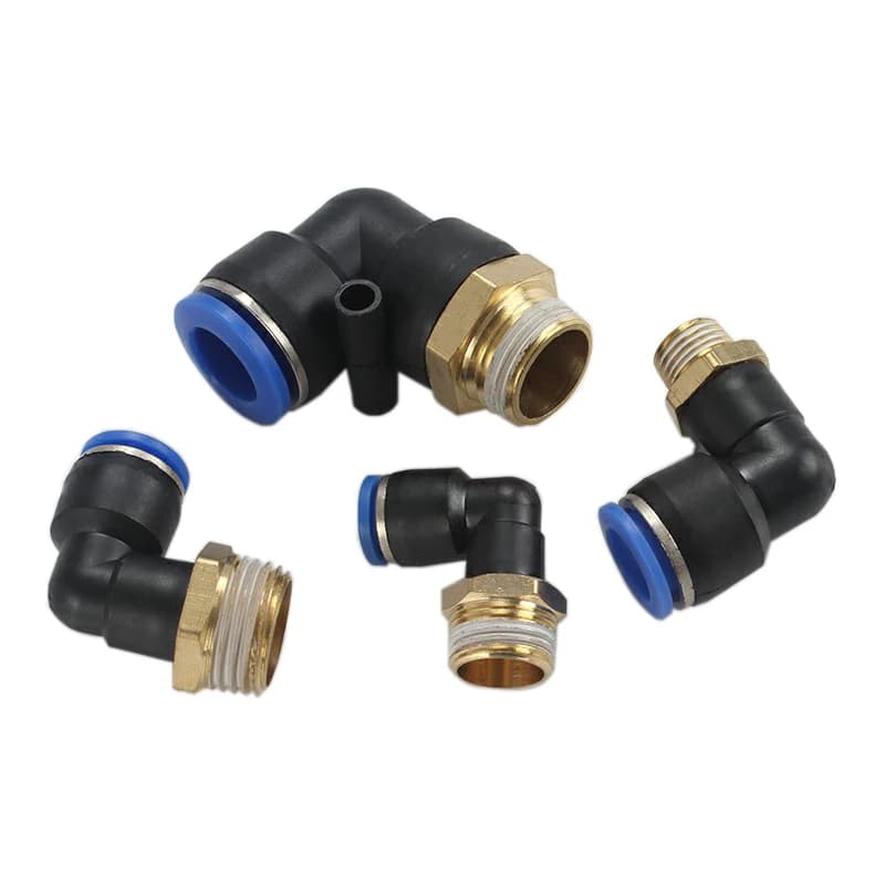 Pneumatic Tracheal Quick Connector Quick Plug Connector Threaded Elbow Pl8-02/4-M5/6-01/10-03