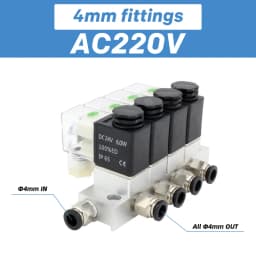 Solenoid Valve Normally Closed 2V025 AC220V DC12V24V multi-way combination type valve air magnetic Pneumatic 2V025-06 2V025-08