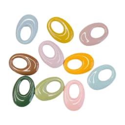 Acrylic Oval Shape Pendant Accessories Ear Drop Mixed Colors Necklace Charms Wholesale Jewelry Making Finding Diy Material 10pcs