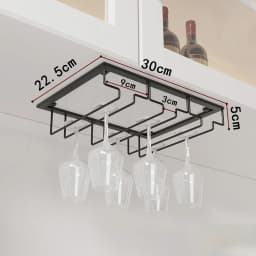Iron Wall Mount Wine Glass Hanging Holder Goblet Stemware Storage Organizer Rack