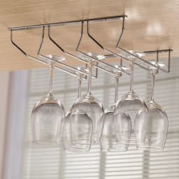 Iron Wall Mount Wine Glass Hanging Holder Goblet Stemware Storage Organizer Rack