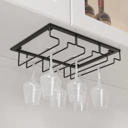 Iron Wall Mount Wine Glass Hanging Holder Goblet Stemware Storage Organizer Rack