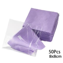 50Pcs 8x8cm Individually Packaged Sterling Silver Jewelry Necklaces Shining Tools Cleaning Soft Cloth Polishing Wiping Cloth