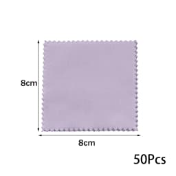 50Pcs 8x8cm Individually Packaged Sterling Silver Jewelry Necklaces Shining Tools Cleaning Soft Cloth Polishing Wiping Cloth