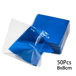 50Pcs 8x8cm Individually Packaged Sterling Silver Jewelry Necklaces Shining Tools Cleaning Soft Cloth Polishing Wiping Cloth