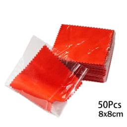 50Pcs 8x8cm Individually Packaged Sterling Silver Jewelry Necklaces Shining Tools Cleaning Soft Cloth Polishing Wiping Cloth