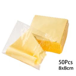 50Pcs 8x8cm Individually Packaged Sterling Silver Jewelry Necklaces Shining Tools Cleaning Soft Cloth Polishing Wiping Cloth