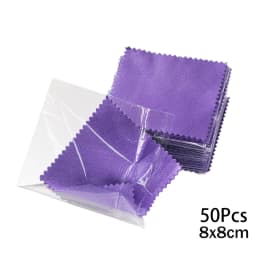 50Pcs 8x8cm Individually Packaged Sterling Silver Jewelry Necklaces Shining Tools Cleaning Soft Cloth Polishing Wiping Cloth