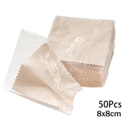 50Pcs 8x8cm Individually Packaged Sterling Silver Jewelry Necklaces Shining Tools Cleaning Soft Cloth Polishing Wiping Cloth