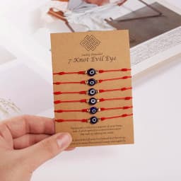 6pcs/set Turkish Blue Evil Eye Bracelet for Women Handmade Woven Rope Chain Crystal Bead Bracelet Jewelry Wholesale Dropshipping