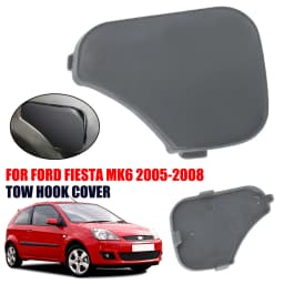 1pc Car Front Bumper Tow Hook Cover For Ford Fiesta MK6 2005 2006 2007 2008 Towing Eye Cap Auto Replacement 1375861 6S6117A989AA