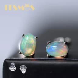 ITSMOS Natural Stone Opal Earrings s925 Silver Lucky Hope Elf Studs Earring Lover Colorful Jewerly for Women Gift High Quality