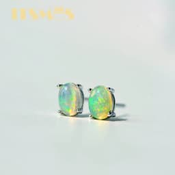 ITSMOS Natural Stone Opal Earrings s925 Silver Lucky Hope Elf Studs Earring Lover Colorful Jewerly for Women Gift High Quality