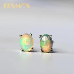 ITSMOS Natural Stone Opal Earrings s925 Silver Lucky Hope Elf Studs Earring Lover Colorful Jewerly for Women Gift High Quality