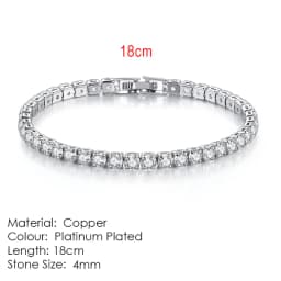 Dazzling Tennis Bracelet For Women Men 4/5mm Shiny Zircon Iced Out Chain Crystal Couple Men's Women's Bracelet Wholesale Jewelry