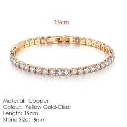 Dazzling Tennis Bracelet For Women Men 4/5mm Shiny Zircon Iced Out Chain Crystal Couple Men's Women's Bracelet Wholesale Jewelry
