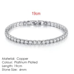 Dazzling Tennis Bracelet For Women Men 4/5mm Shiny Zircon Iced Out Chain Crystal Couple Men's Women's Bracelet Wholesale Jewelry