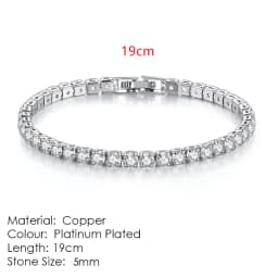 Dazzling Tennis Bracelet For Women Men 4/5mm Shiny Zircon Iced Out Chain Crystal Couple Men's Women's Bracelet Wholesale Jewelry