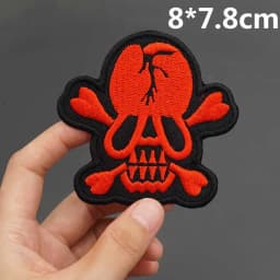 Skull Embroidered Biker Patches Punk Rock Badge Iron on Back for Clothes Stickers Apparel Accessories