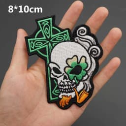 Skull Embroidered Biker Patches Punk Rock Badge Iron on Back for Clothes Stickers Apparel Accessories