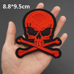 Skull Embroidered Biker Patches Punk Rock Badge Iron on Back for Clothes Stickers Apparel Accessories