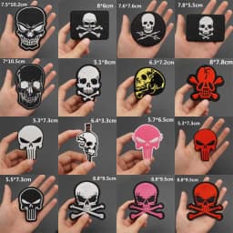 Skull Embroidered Biker Patches Punk Rock Badge Iron on Back for Clothes Stickers Apparel Accessories