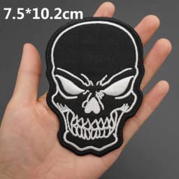Skull Embroidered Biker Patches Punk Rock Badge Iron on Back for Clothes Stickers Apparel Accessories