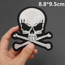 Skull Embroidered Biker Patches Punk Rock Badge Iron on Back for Clothes Stickers Apparel Accessories