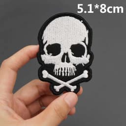 Skull Embroidered Biker Patches Punk Rock Badge Iron on Back for Clothes Stickers Apparel Accessories