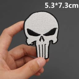 Skull Embroidered Biker Patches Punk Rock Badge Iron on Back for Clothes Stickers Apparel Accessories