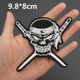 Skull Embroidered Biker Patches Punk Rock Badge Iron on Back for Clothes Stickers Apparel Accessories