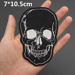 Skull Embroidered Biker Patches Punk Rock Badge Iron on Back for Clothes Stickers Apparel Accessories
